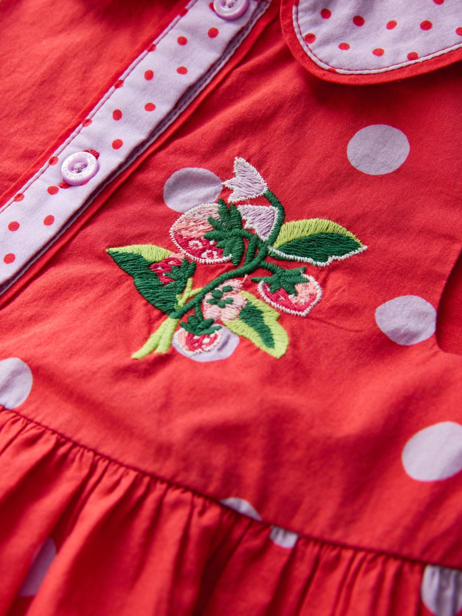 Red Spot Cath Kidston Cotton Collar Dress (3mths-8yrs) image 5