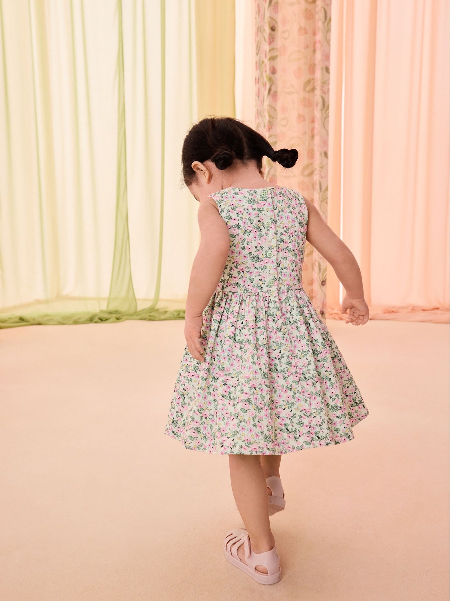 Cath Kidston Green Tennis Ditsy Bow Front Prom Dress (3mths-8yrs) image 4