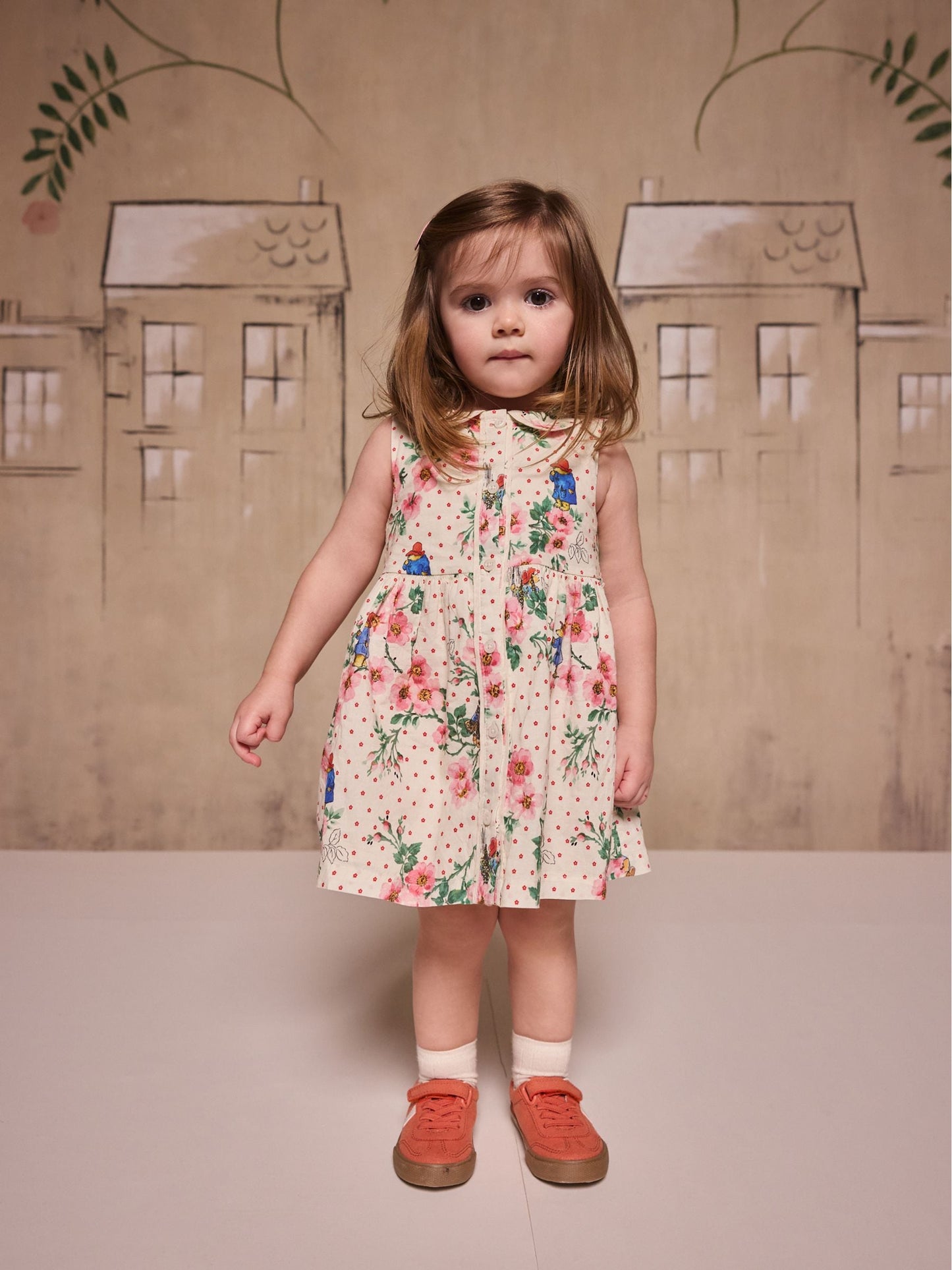 Ivory Floral Cath Kidston Paddington Cotton Collar Dress (3mths-8yrs) (3mths-8yrs) image 3