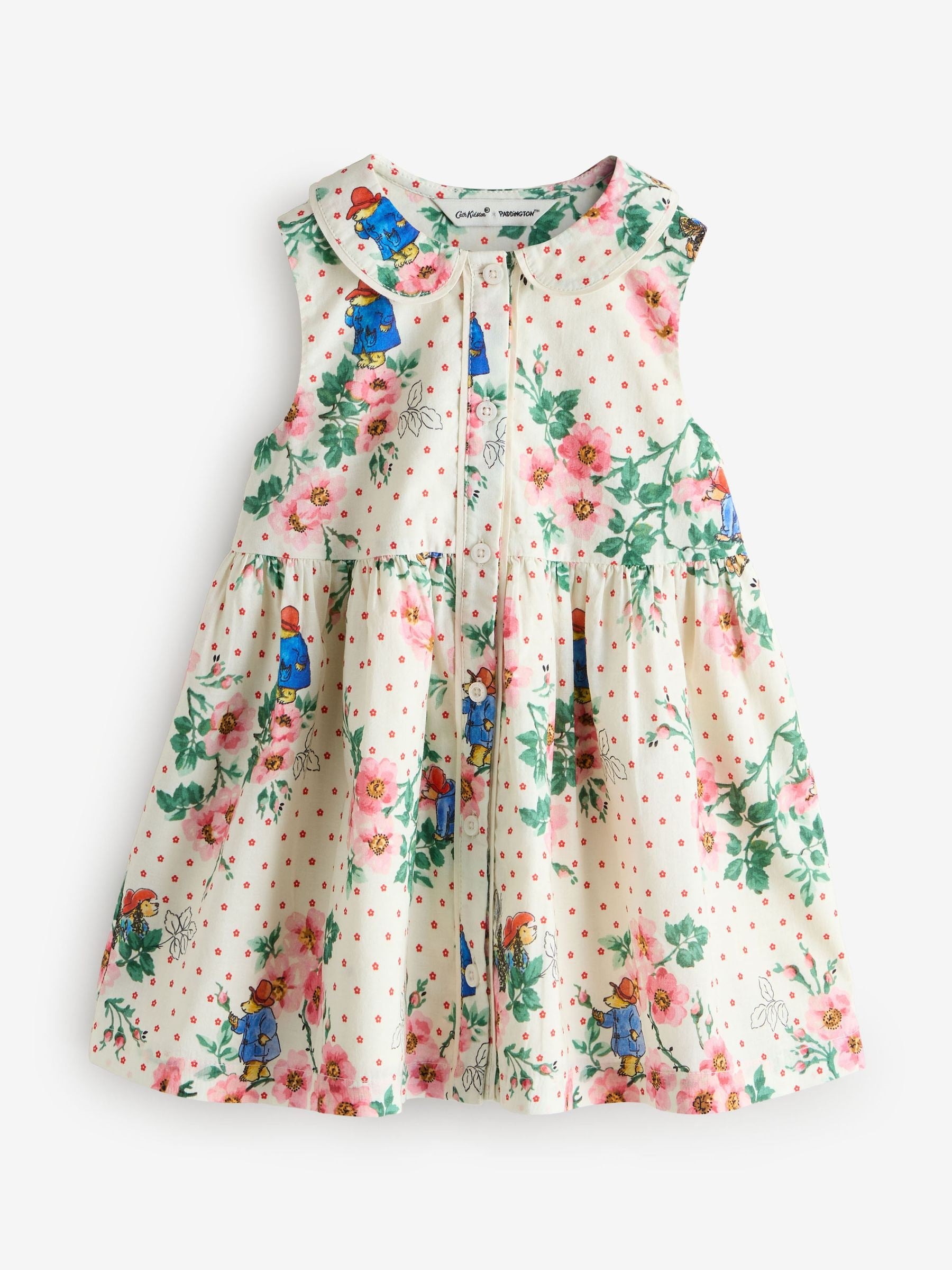 Ivory Floral Cath Kidston Paddington Cotton Collar Dress (3mths-8yrs) (3mths-8yrs) image 7