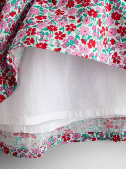 JoJo Maman Bébé Red Floral Smocked Floral Baby Dress image 6