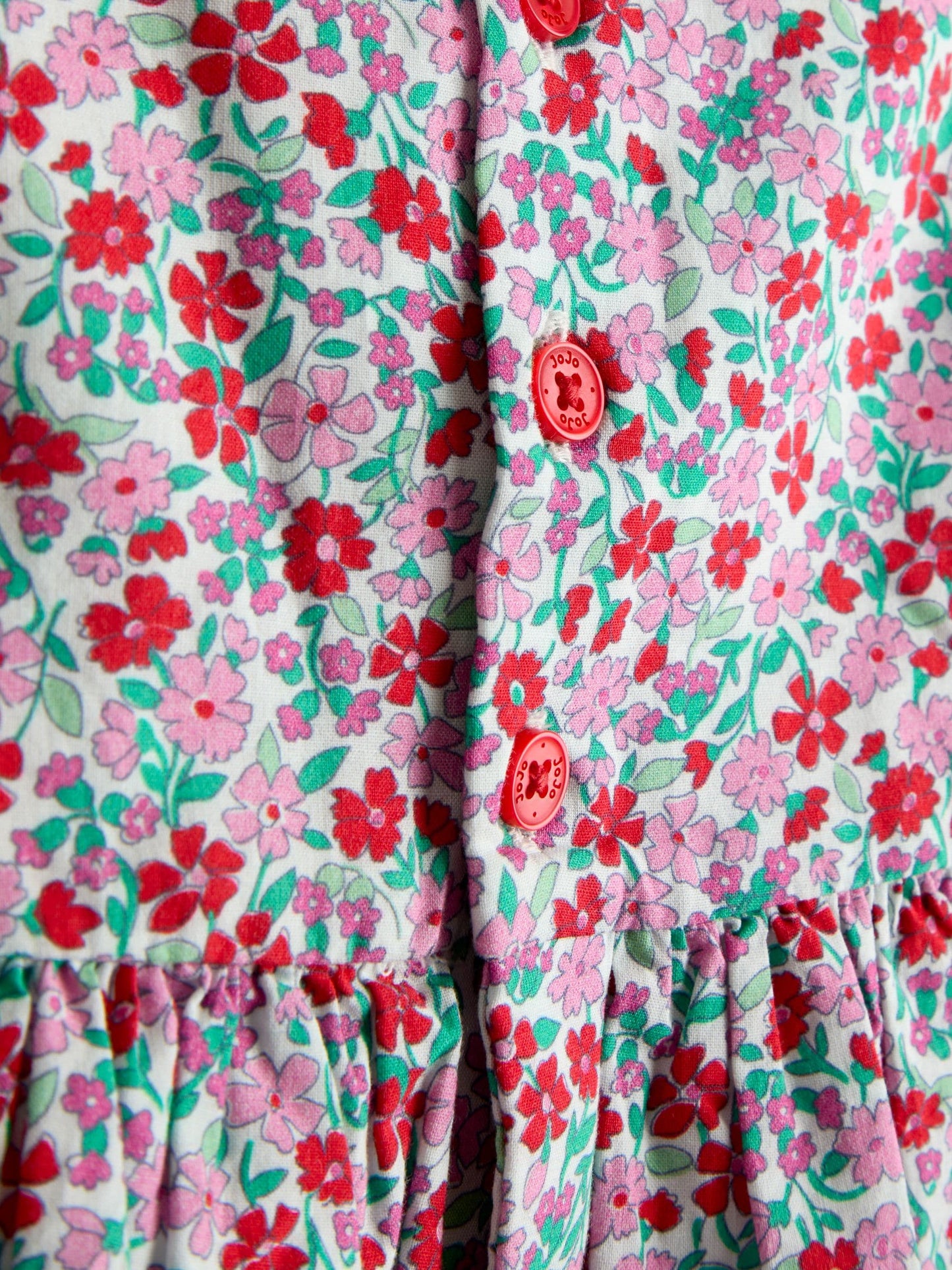JoJo Maman Bébé Red Floral Smocked Floral Baby Dress image 7
