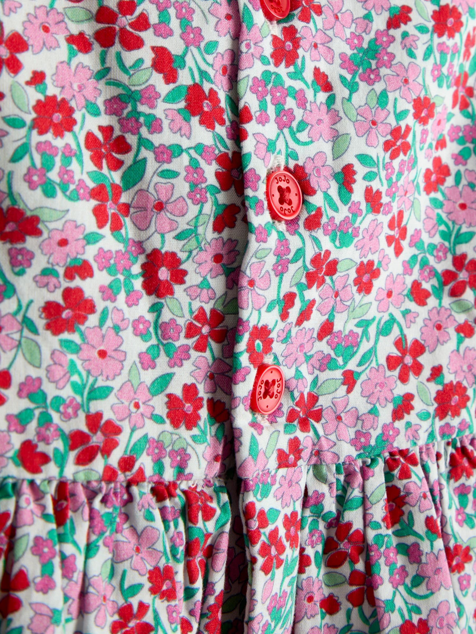 JoJo Maman Bébé Red Floral Smocked Floral Baby Dress image 7