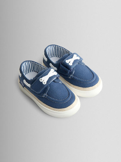 JoJo Maman Bébé Navy Blue Canvas Boat Shoe image 1