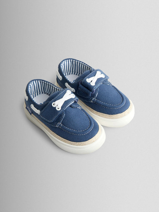 JoJo Maman Bébé Navy Blue Canvas Boat Shoe image 1