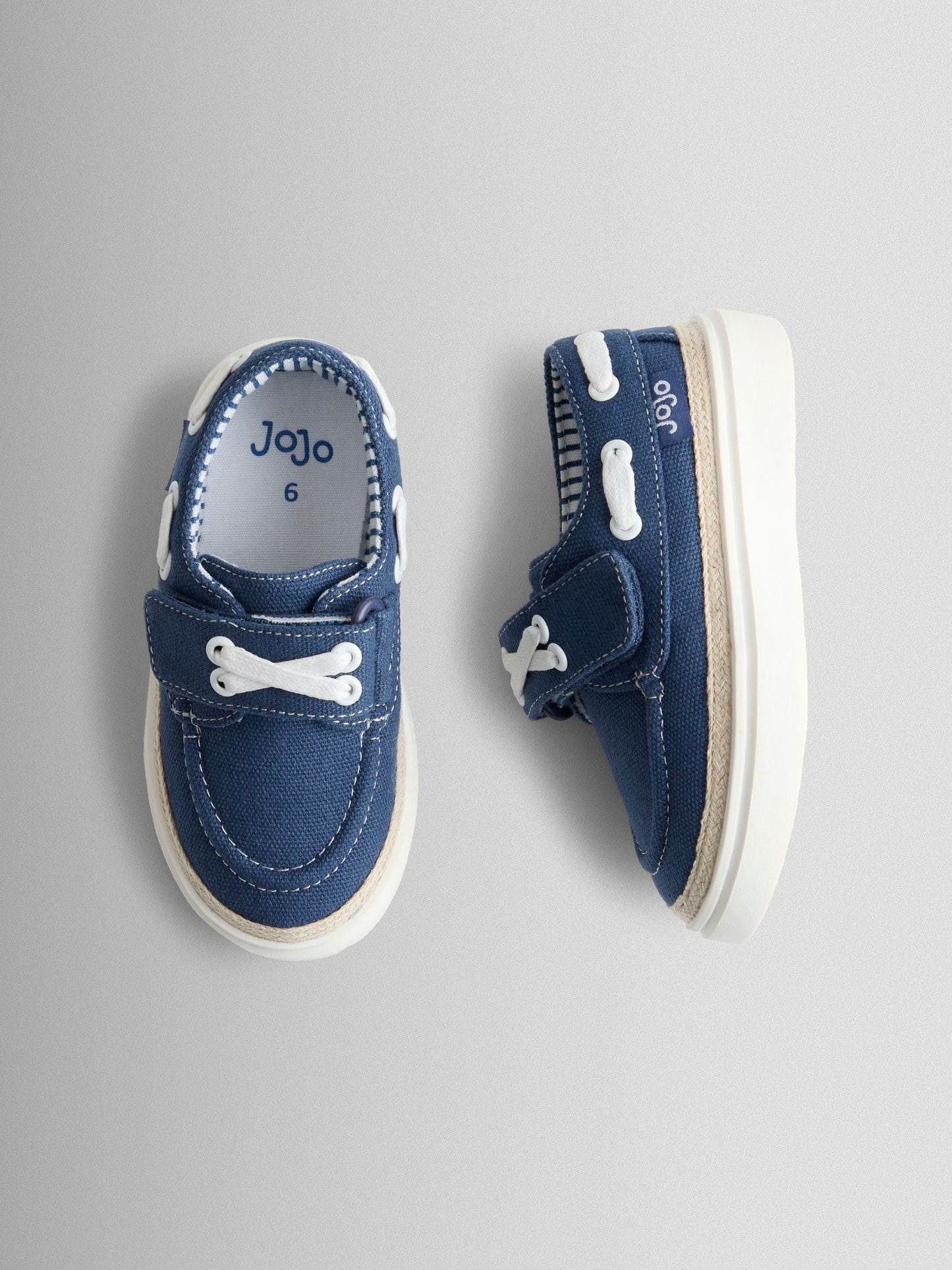 JoJo Maman Bébé Navy Blue Canvas Boat Shoe image 3