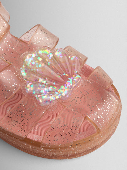 JoJo Maman Bébé Light Pink Shell Jelly Sandals image 5