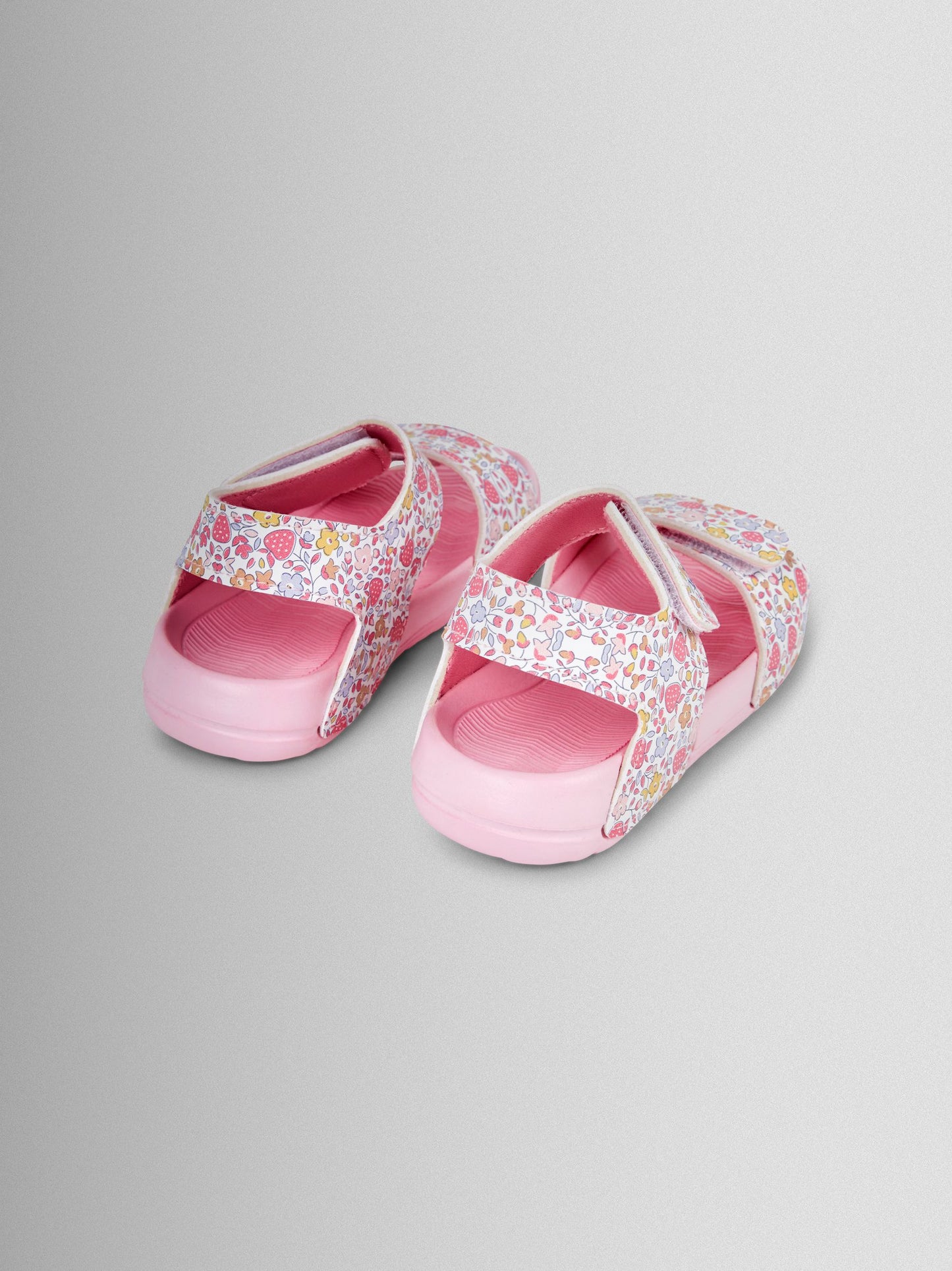 JoJo Maman Bébé Pink Floral Summer Sandals image 2