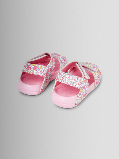 JoJo Maman Bébé Pink Floral Summer Sandals image 2