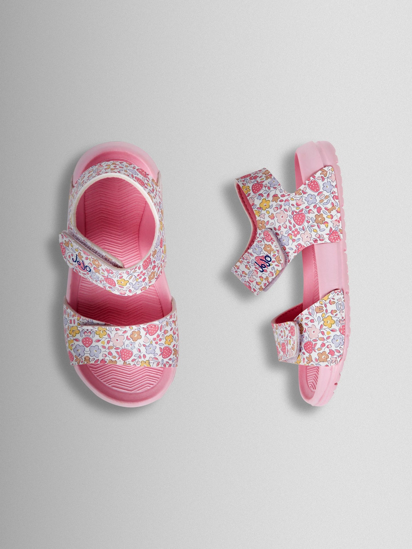 JoJo Maman Bébé Pink Floral Summer Sandals image 3
