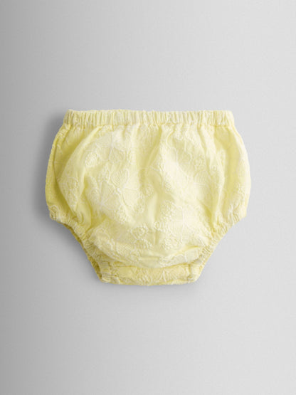 JoJo Maman Bébé Yellow Broderie Puff Sleeve Dress image 4