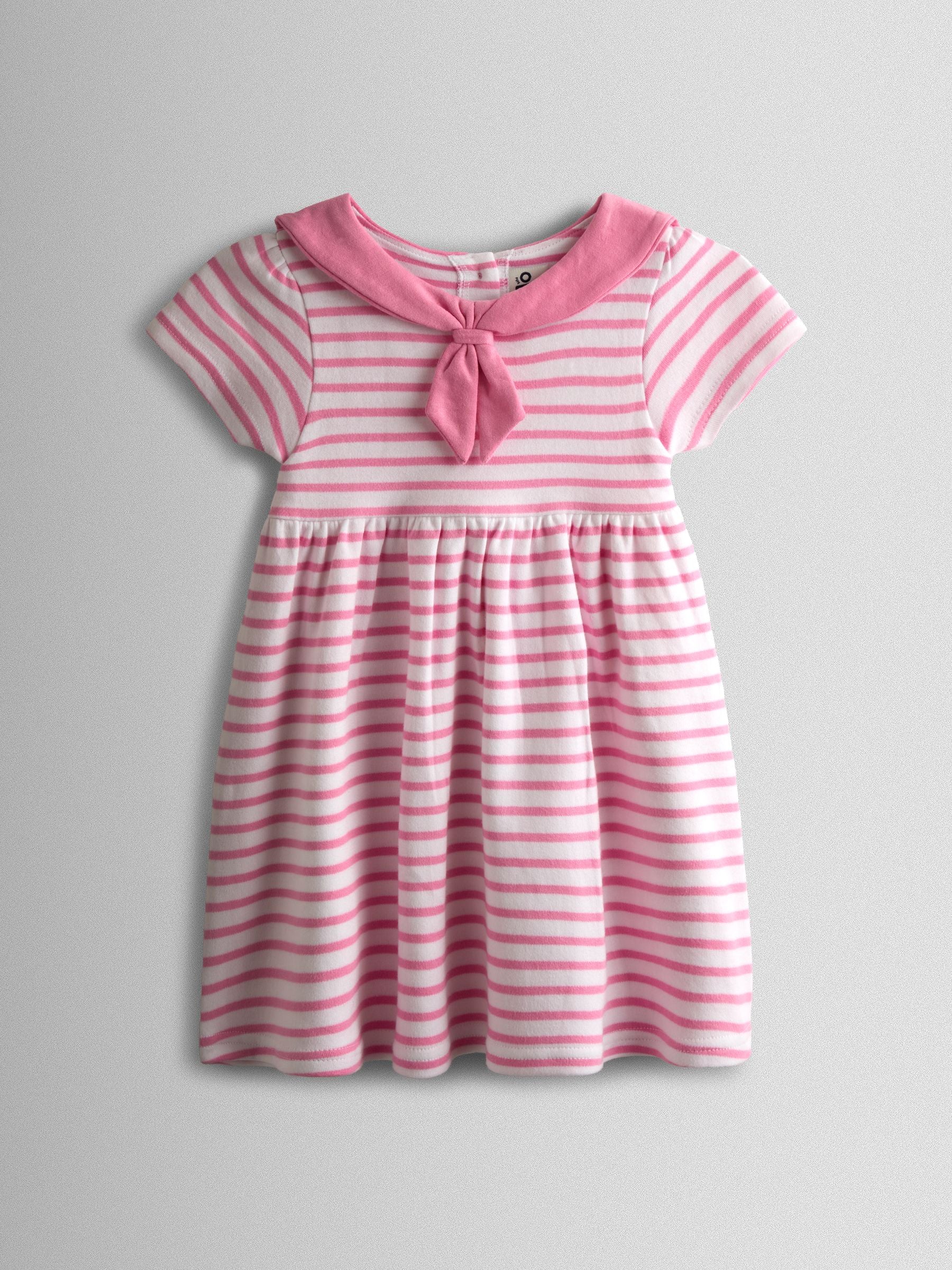 JoJo Maman Bébé Pink Short Sleeve Sailor Dress image 1