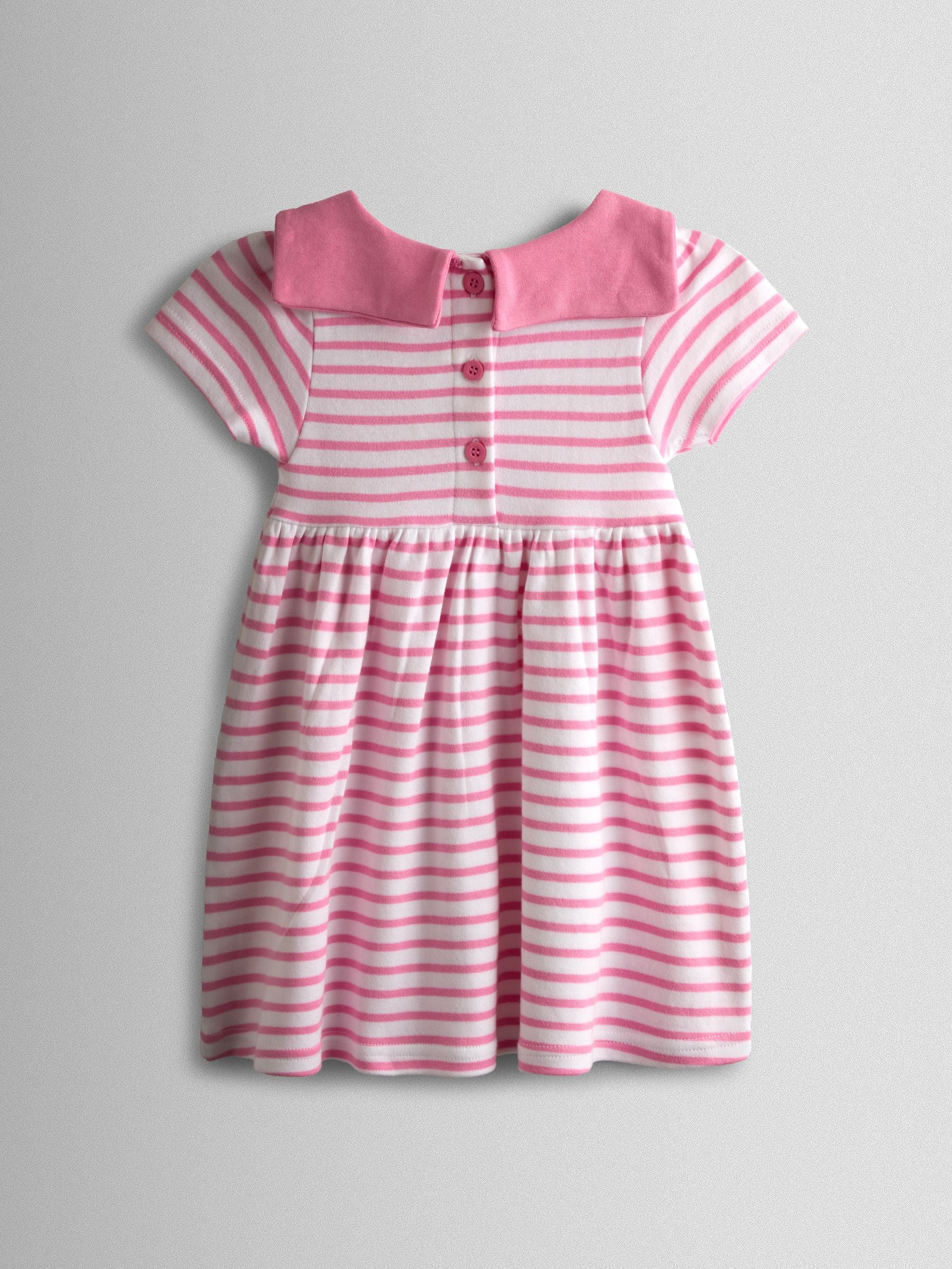 JoJo Maman Bébé Pink Short Sleeve Sailor Dress image 2