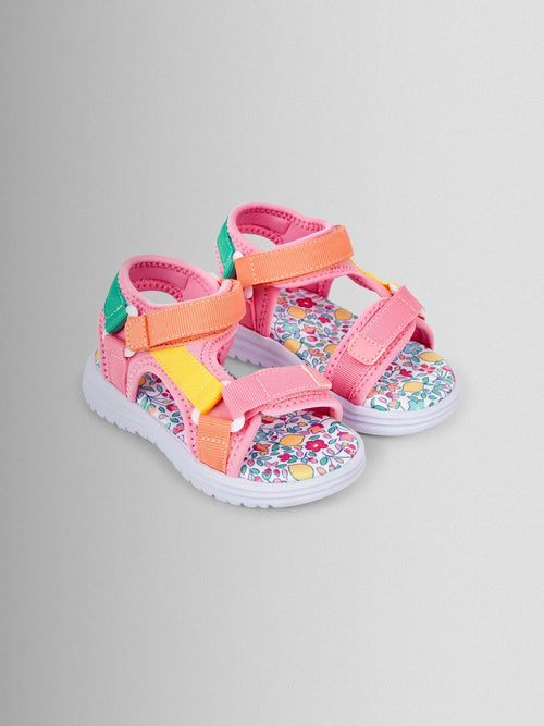JoJo Maman Bébé Pink Colour Block Sandal image 1