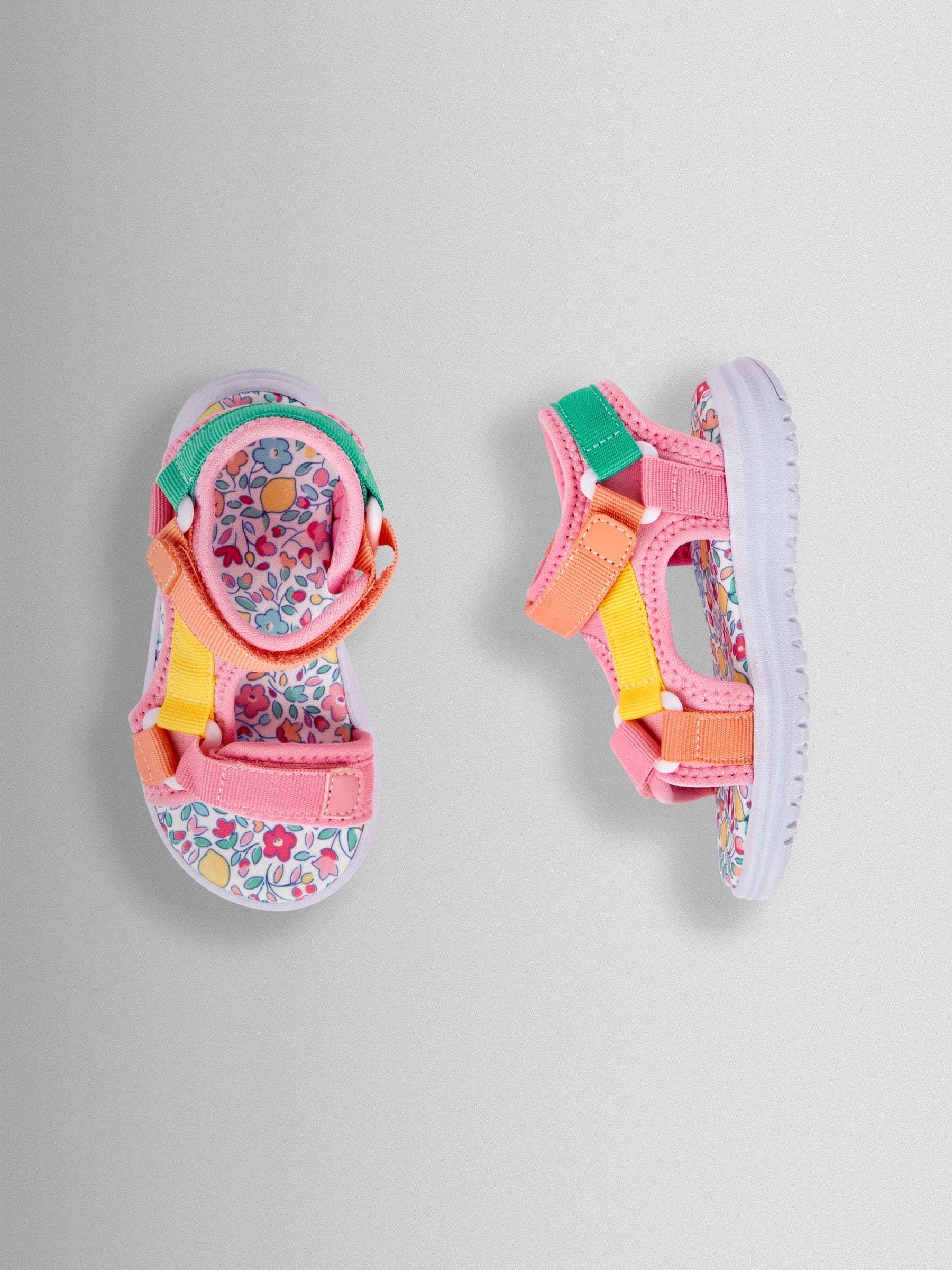 JoJo Maman Bébé Pink Colour Block Sandal image 3