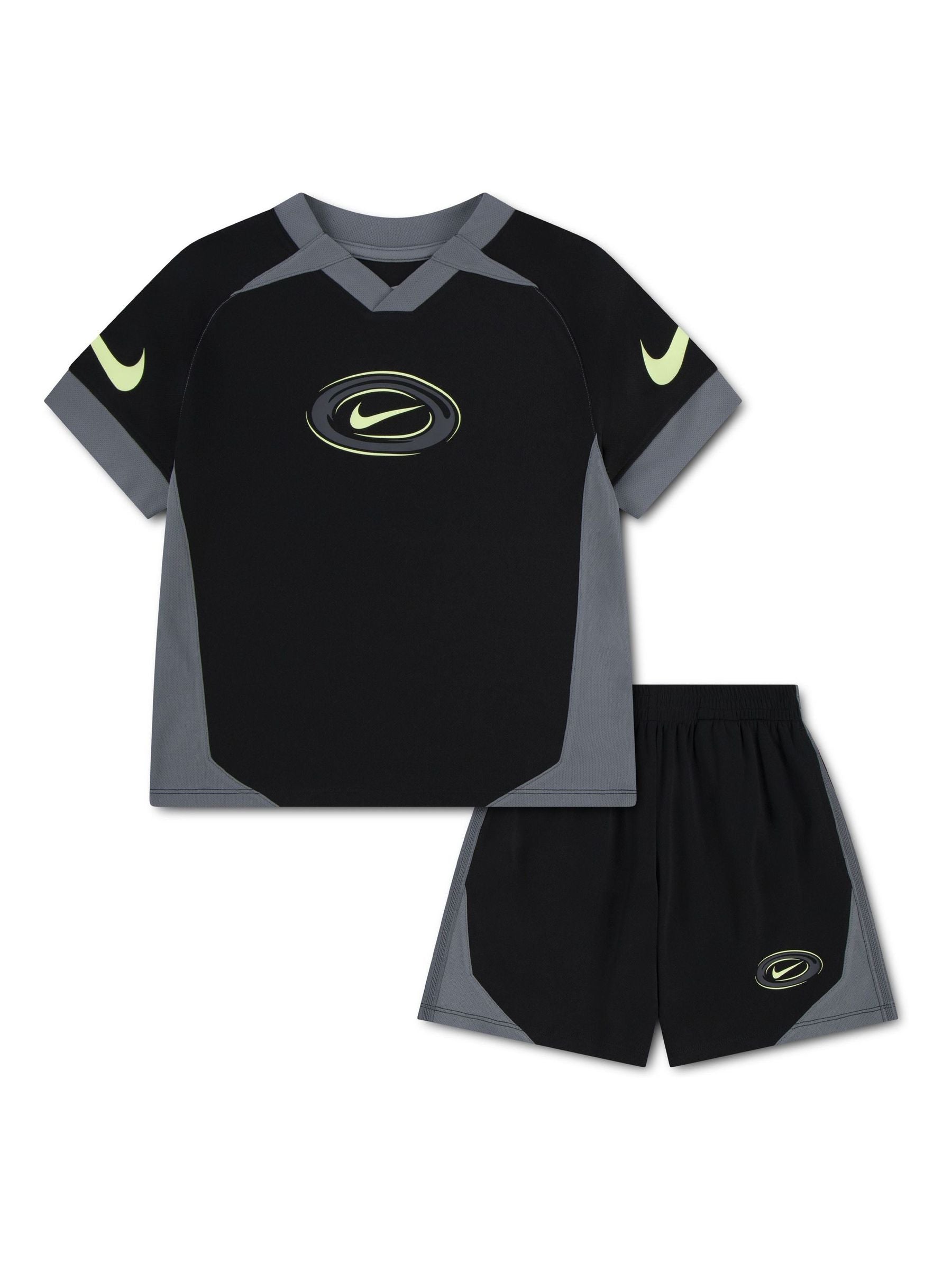 Nike Black Swoosh Love T-Shirt And Shorts Set image 1