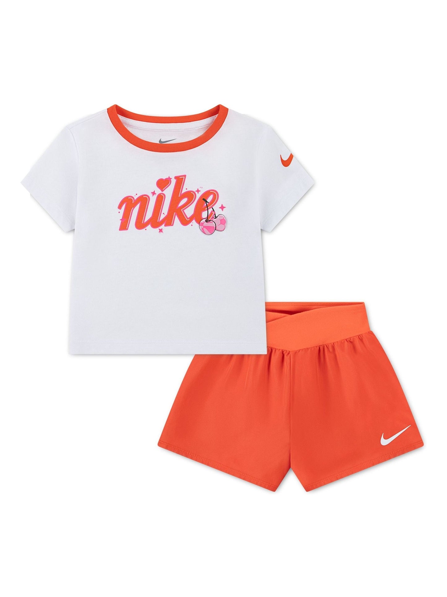 Nike Orange Little Kids T-Shirt and Crossover Shorts Set image 1