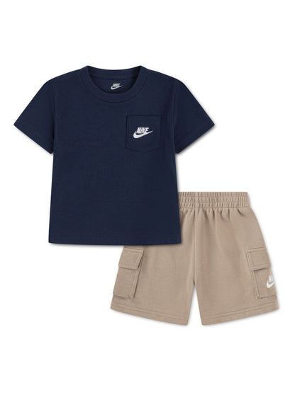 Nike Brown Pocket T-Shirt And Cargo Shorts Set image 1