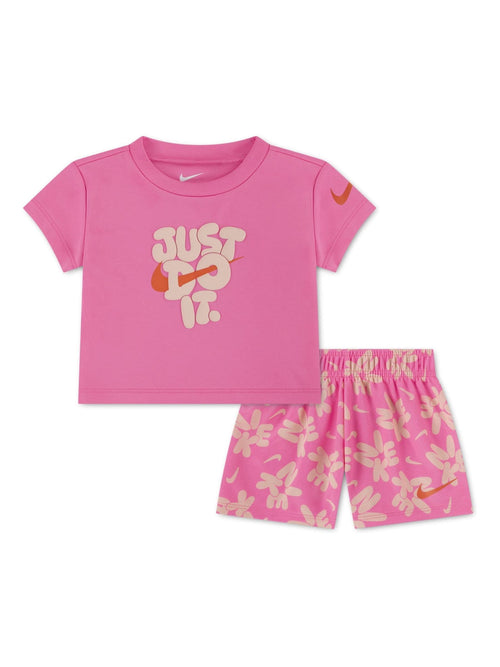 Nike Pink Little Kids Bold Play Graphic T-Shirt and Shorts Set image 1