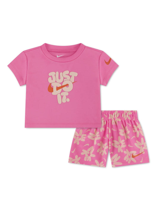 Nike Pink Little Kids Bold Play Graphic T-Shirt and Shorts Set image 1