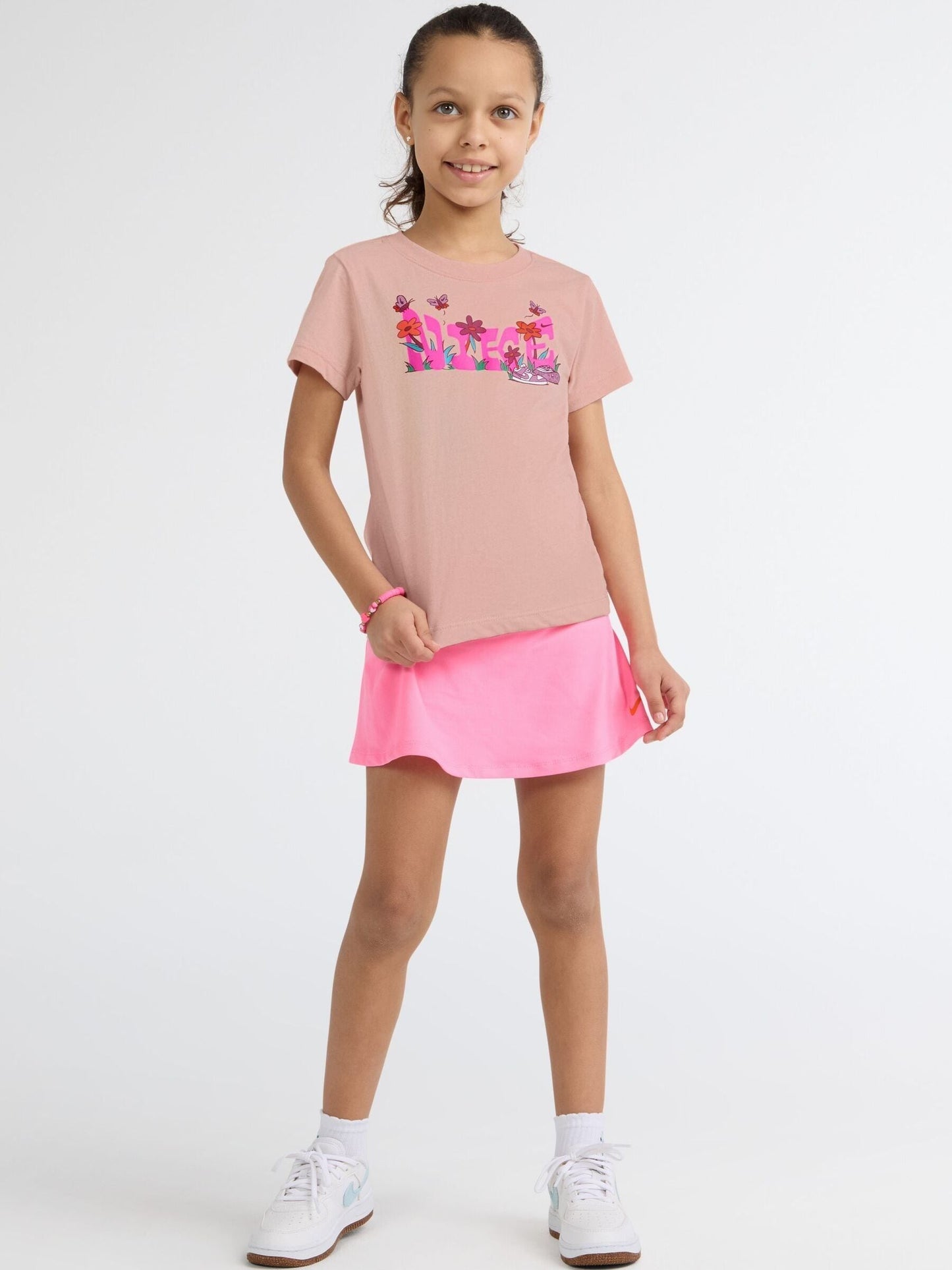 Nike Orange Little Kids Floral Graphic T-Shirt image 4