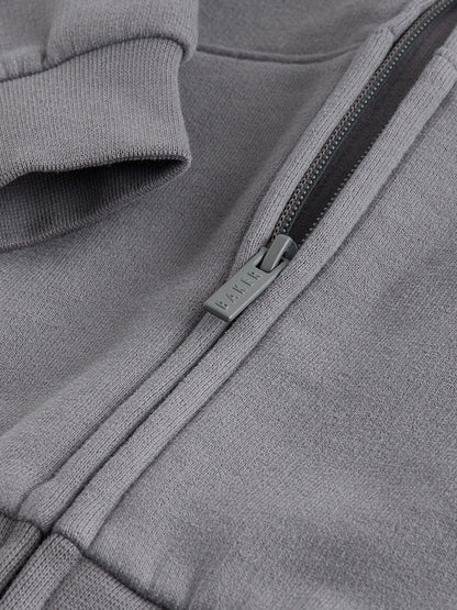 Baker by Ted Baker Charcoal Grey Oversized Graphic Zip Through Hoodie image 10