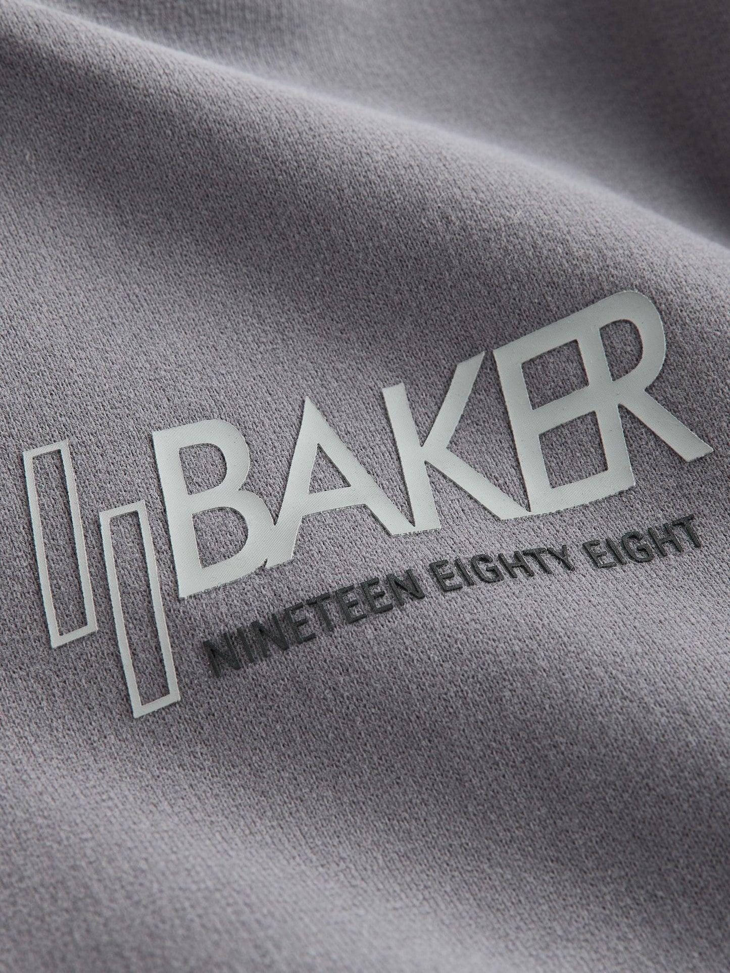 Baker by Ted Baker Charcoal Grey Oversized Graphic Zip Through Hoodie image 9