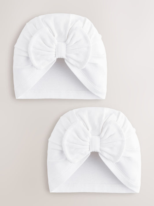 White Baby Turban 2 Pack (0-18mths) image 1