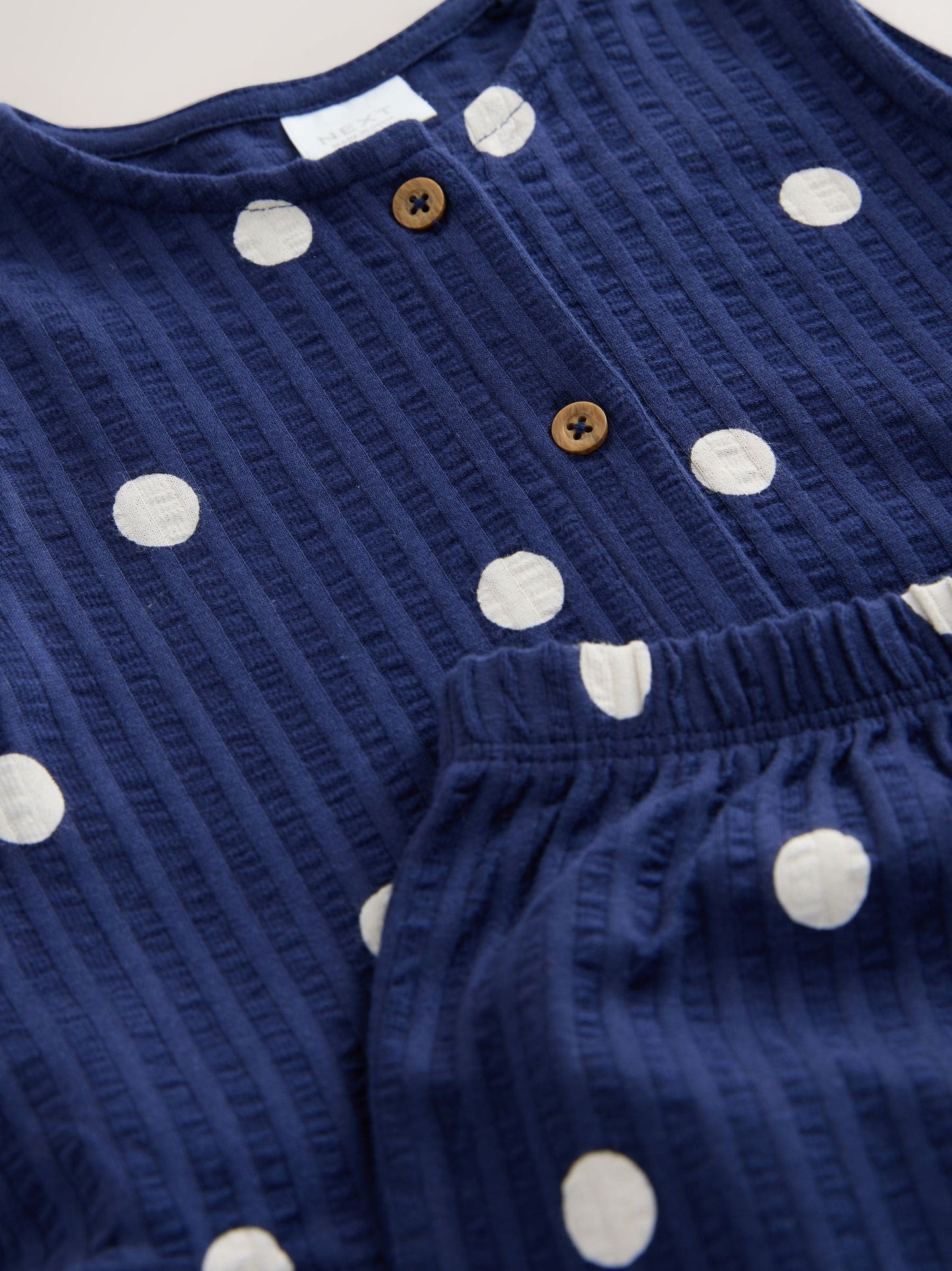Navy Spot Peplum Vest and Shorts Set (3mths-7yrs) image 8