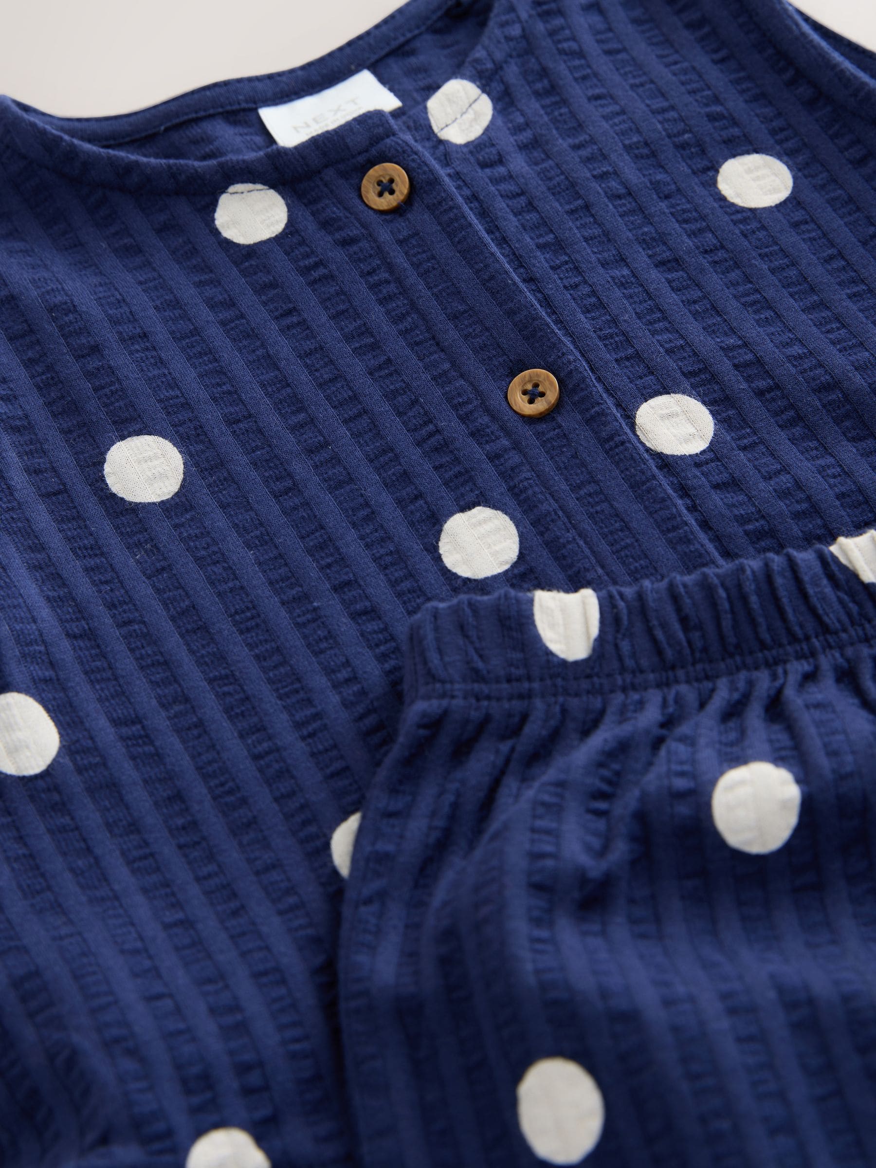 Navy Spot Peplum Vest and Shorts Set (3mths-7yrs) image 8