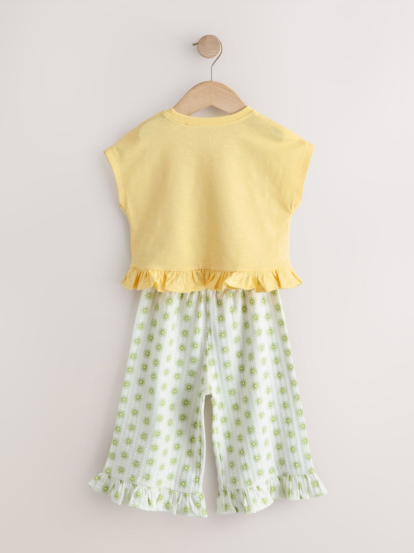 Yellow Flower Wide Leg Trousers Set (3mths-7yrs) image 7