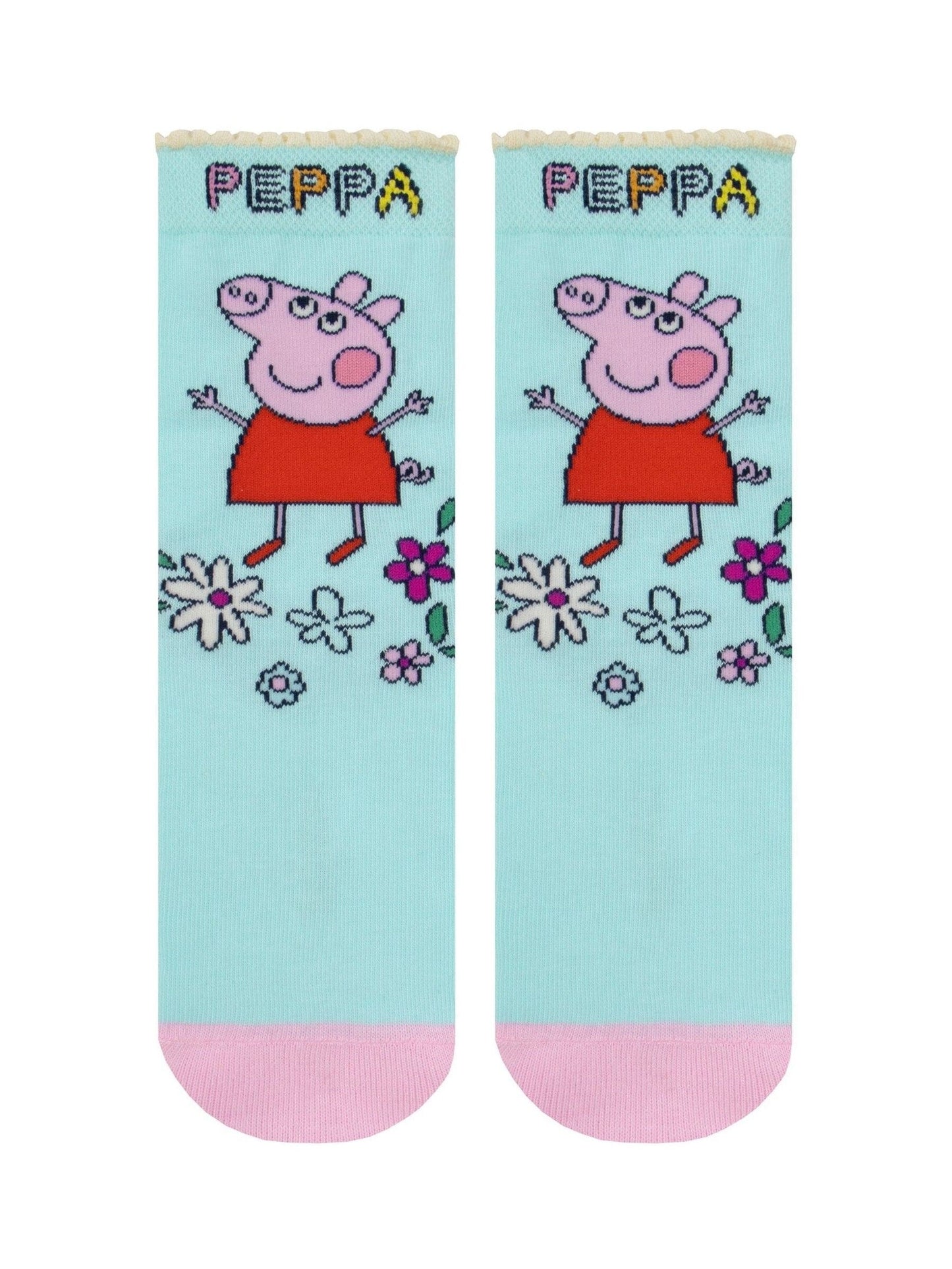Character Pink Peppa Pig 3 Pack Ankle Socks image 2