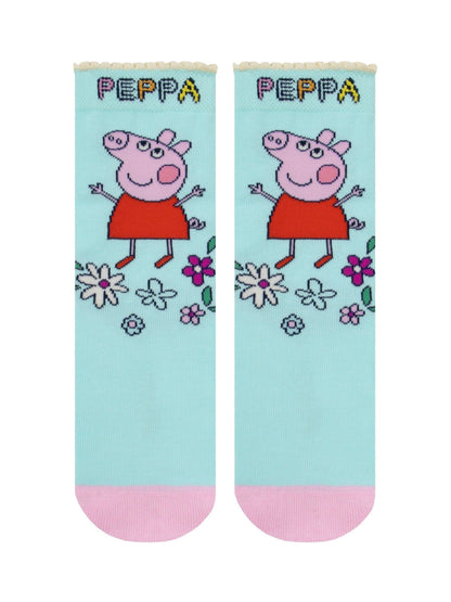 Character Pink Peppa Pig 3 Pack Ankle Socks image 2