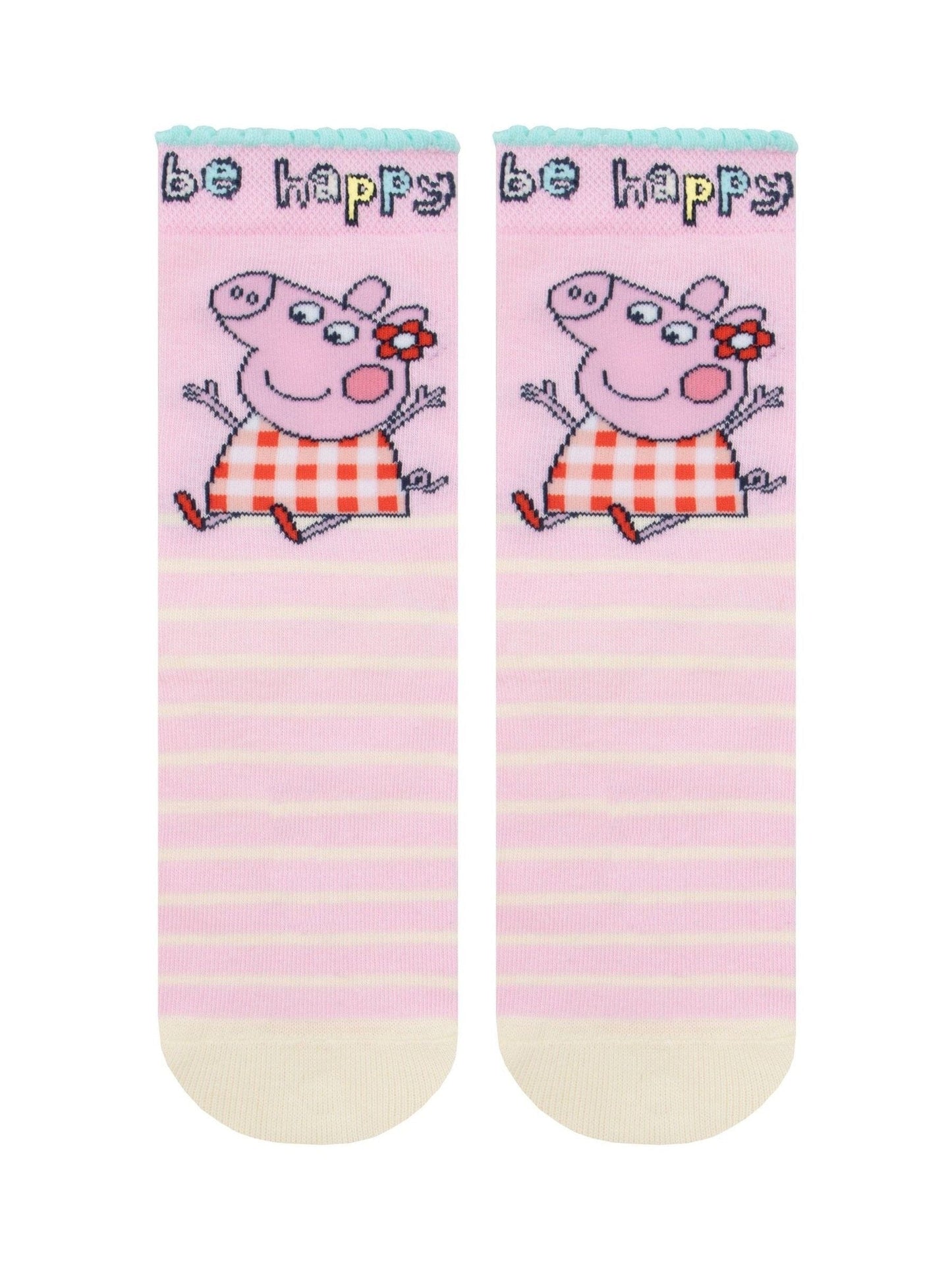 Character Pink Peppa Pig 3 Pack Ankle Socks image 3