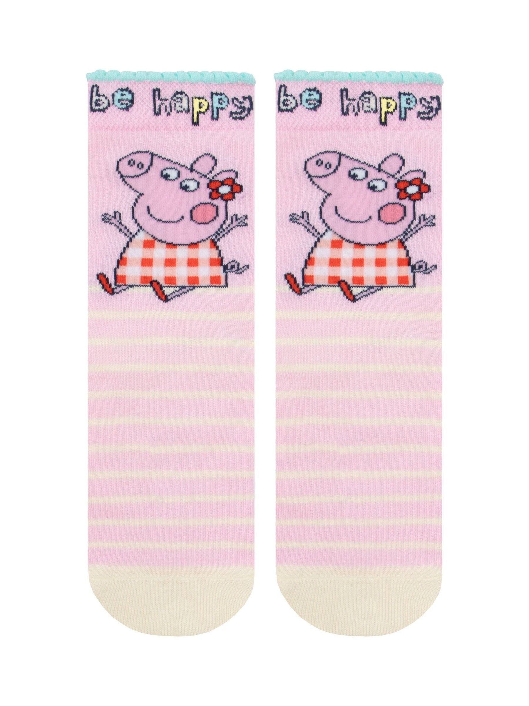Character Pink Peppa Pig 3 Pack Ankle Socks image 3