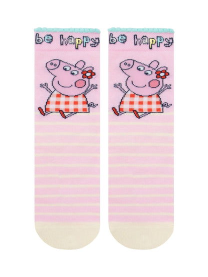 Character Pink Peppa Pig 3 Pack Ankle Socks image 3