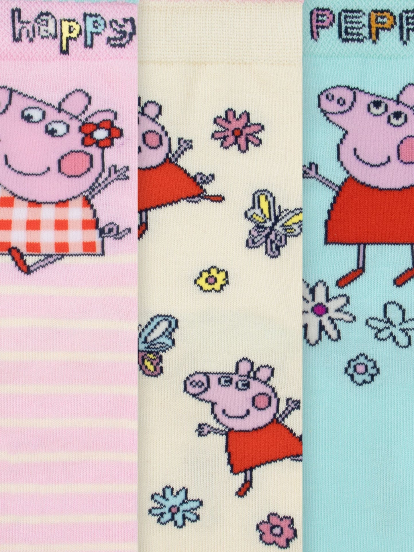Character Pink Peppa Pig 3 Pack Ankle Socks image 5