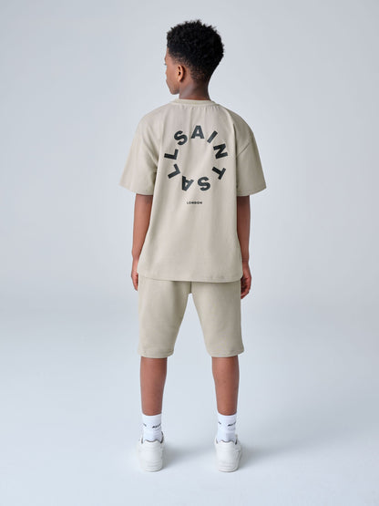 Dsiney Kidz - smALLSAINTS Light Brown Tierra T-Shirt and Sweat Shorts Set image 3