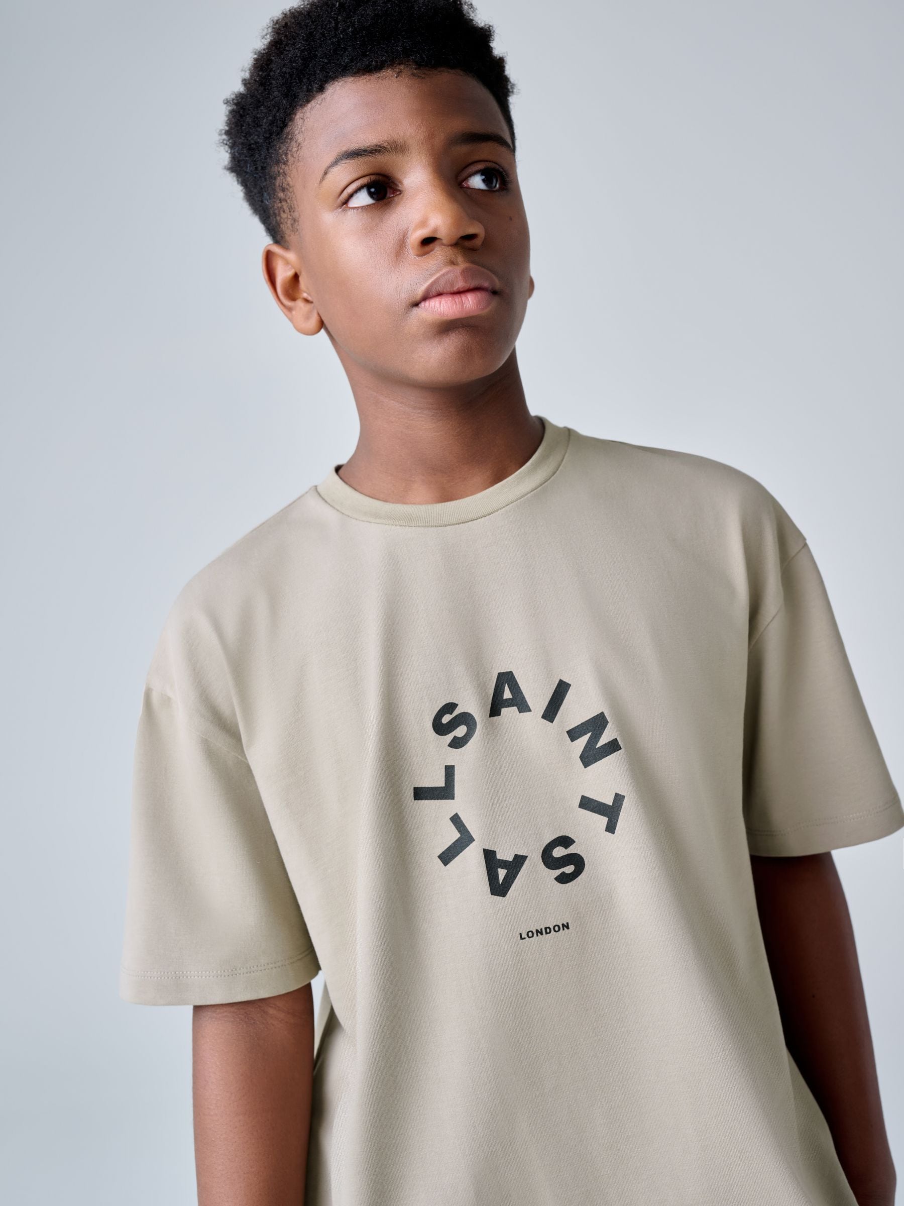 Dsiney Kidz - smALLSAINTS Light Brown Tierra T-Shirt and Sweat Shorts Set image 6