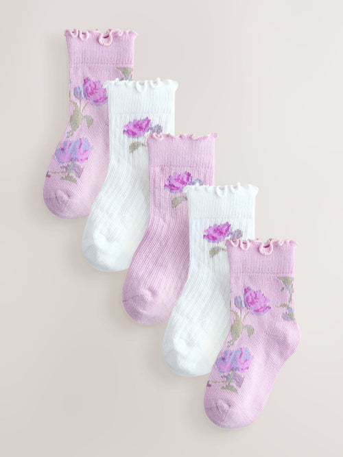 Laura Ashley Multi Baby Ruffle Frill Socks 5 Pack image 1