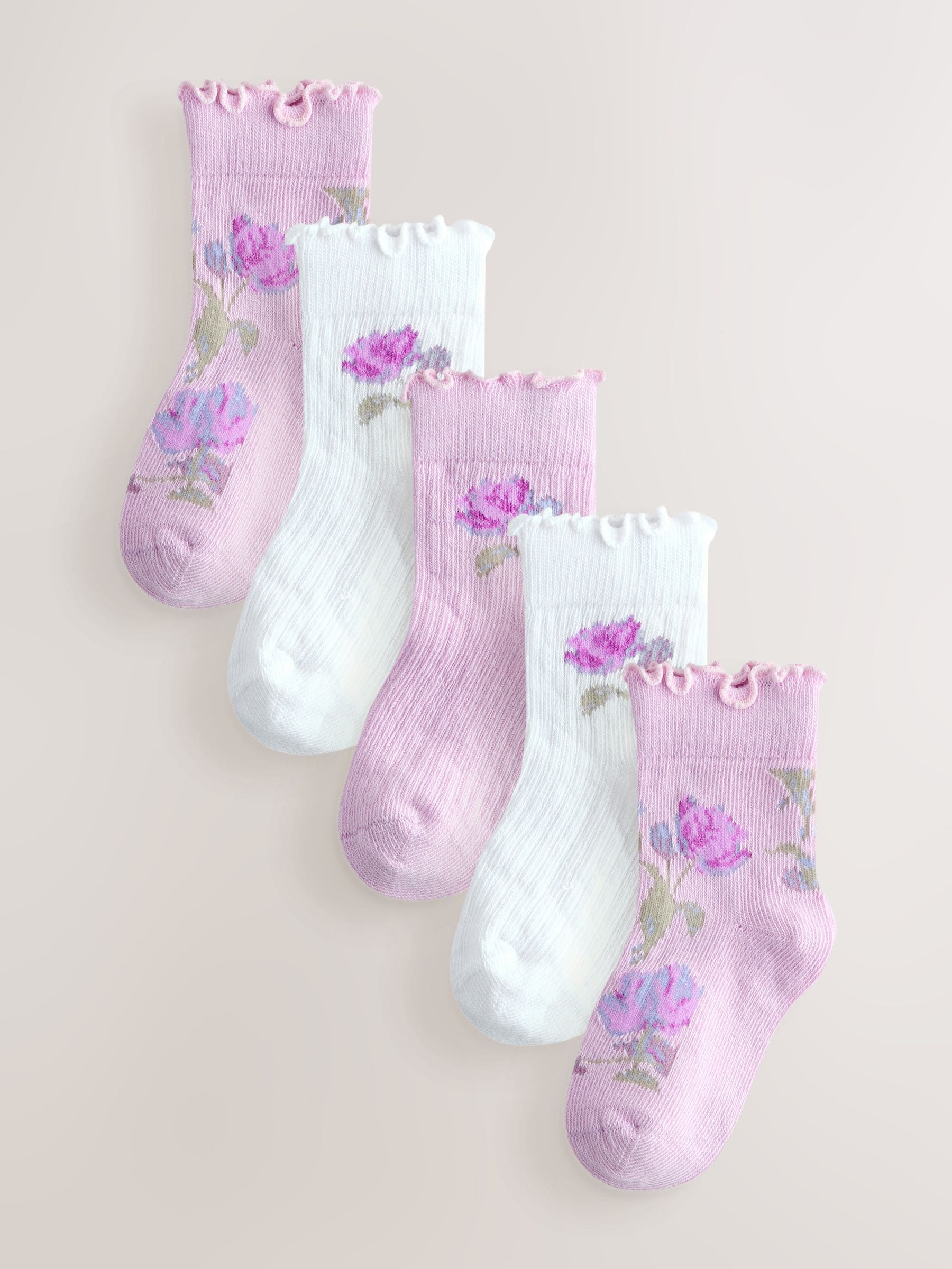Laura Ashley Multi Baby Ruffle Frill Socks 5 Pack image 1