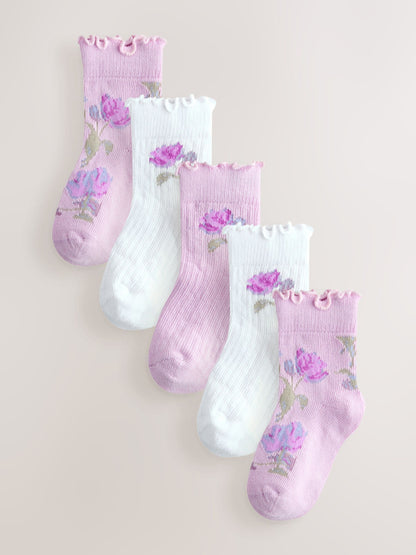Laura Ashley Multi Baby Ruffle Frill Socks 5 Pack image 1