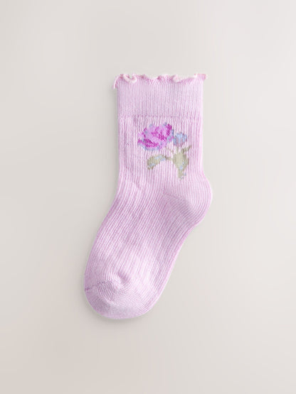 Laura Ashley Multi Baby Ruffle Frill Socks 5 Pack image 2