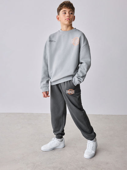 Baker by Ted Baker Grey Oversized Graphic Sweatshirt and Joggers Set image 1