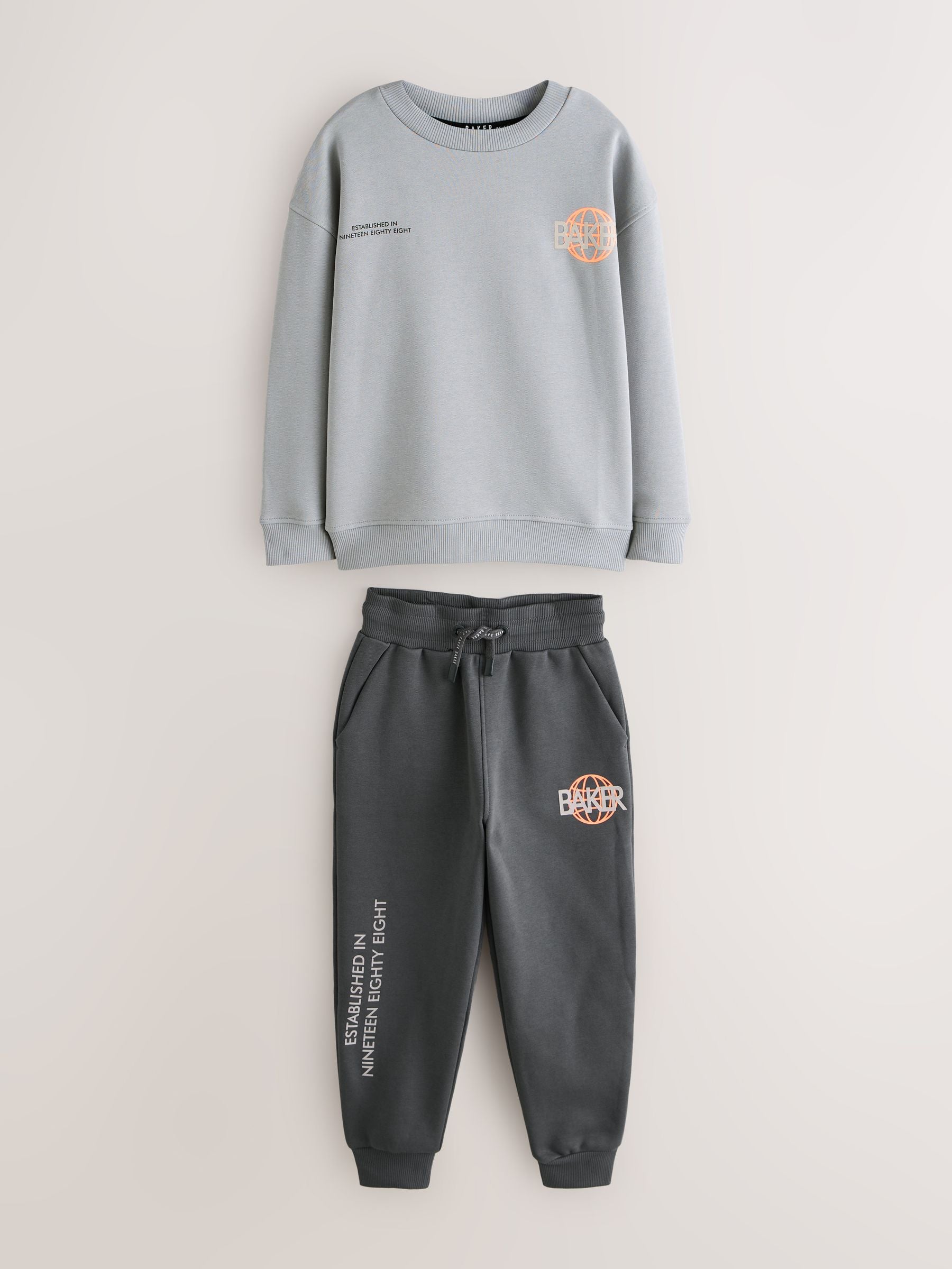 Baker by Ted Baker Grey Oversized Graphic Sweatshirt and Joggers Set image 11