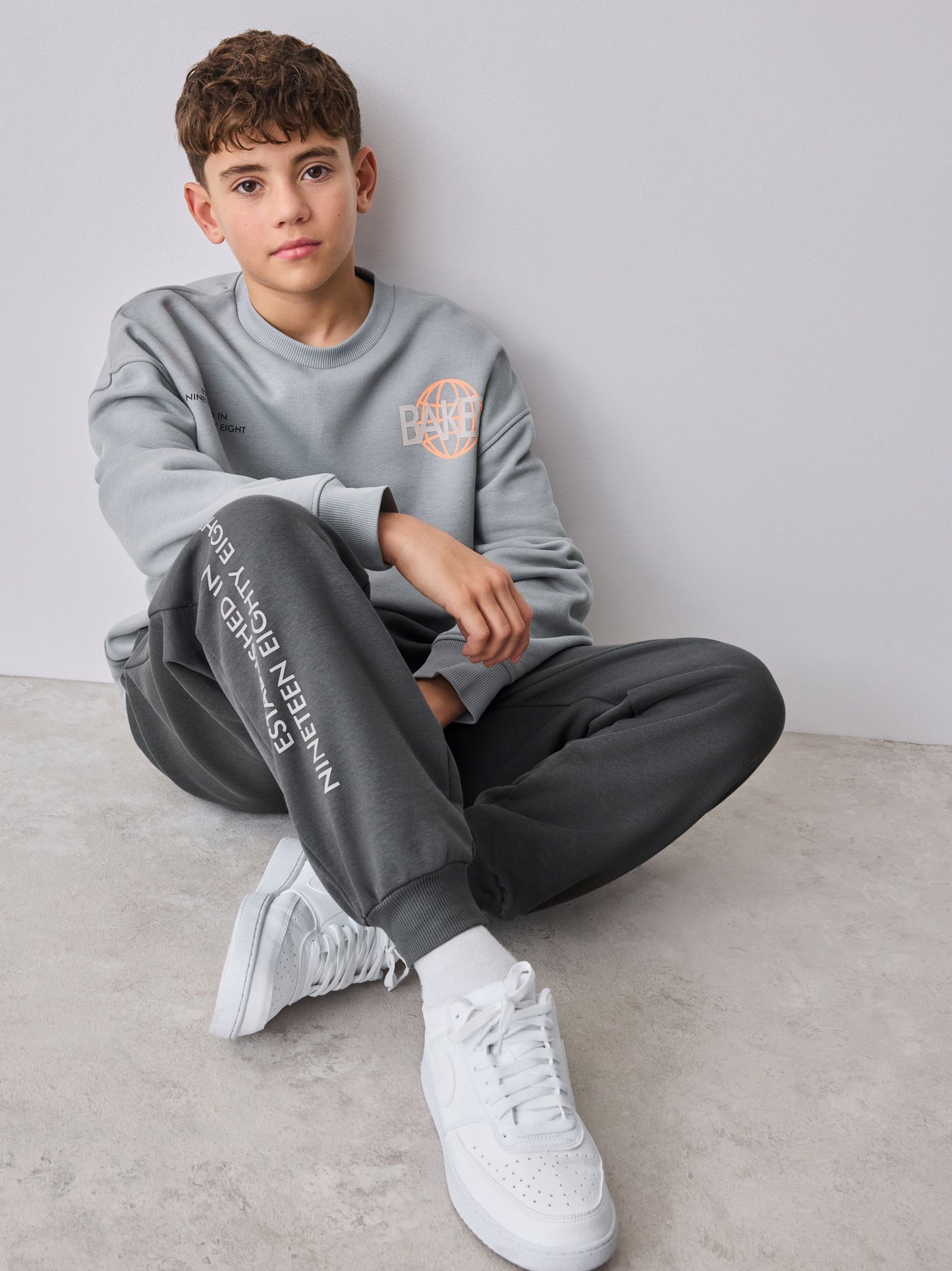 Baker by Ted Baker Grey Oversized Graphic Sweatshirt and Joggers Set image 2