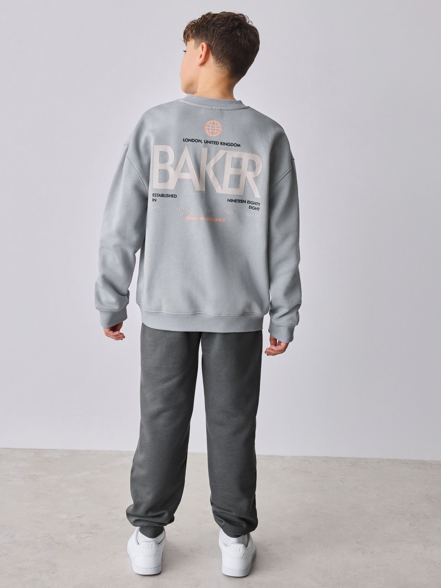 Baker by Ted Baker Grey Oversized Graphic Sweatshirt and Joggers Set image 4