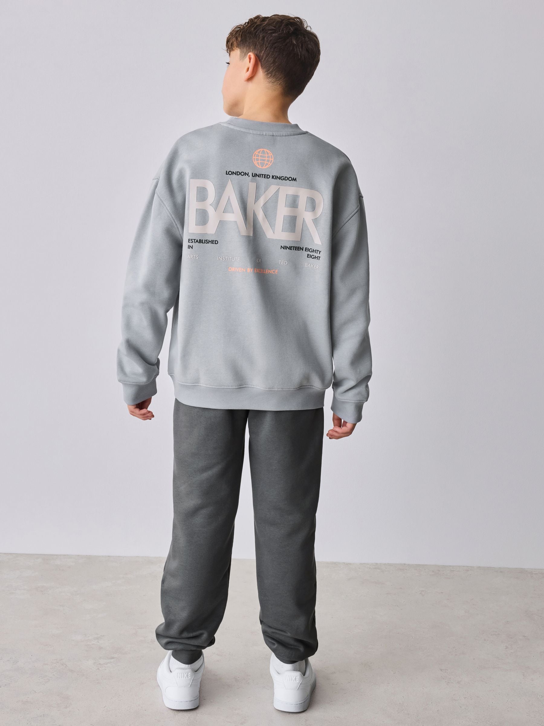 Baker by Ted Baker Grey Oversized Graphic Sweatshirt and Joggers Set image 4