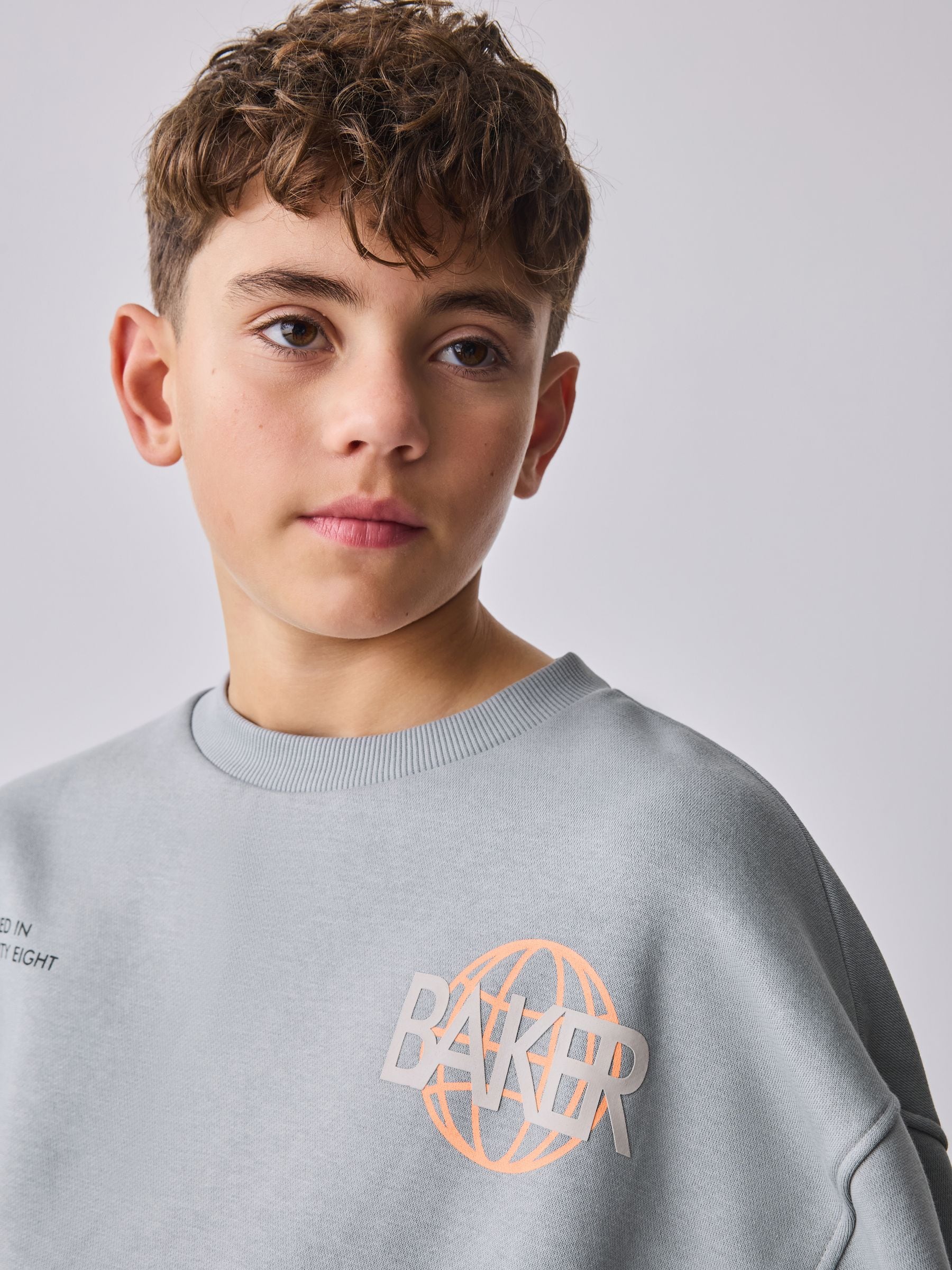 Baker by Ted Baker Grey Oversized Graphic Sweatshirt and Joggers Set image 5