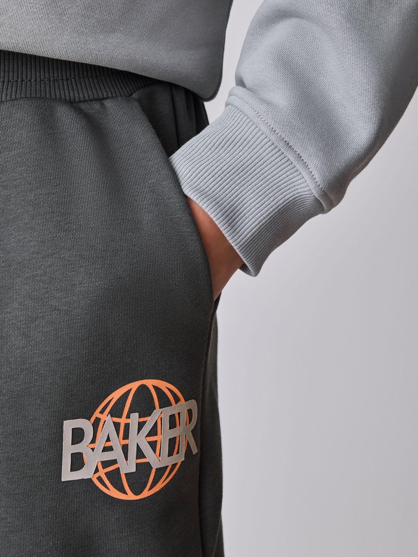 Baker by Ted Baker Grey Oversized Graphic Sweatshirt and Joggers Set image 8